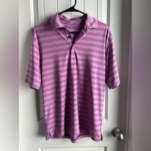 Men's Purple Striped Polo Shirt